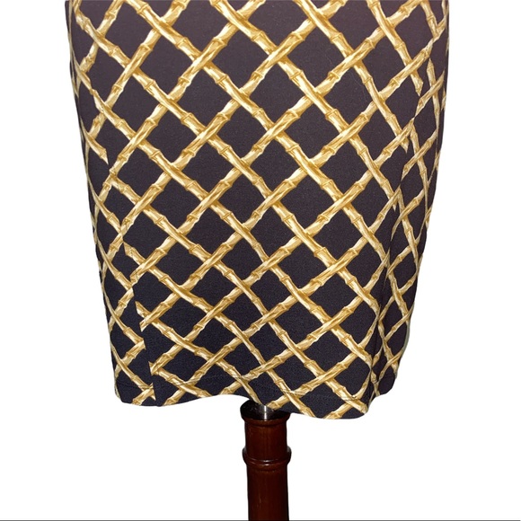J. McLaughlin Black & Tan Bamboo Trellis Pencil Skirt - 2 - Picture 3 of 10